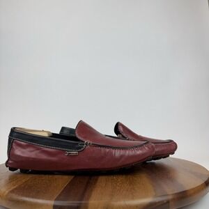 Mens Zilli Red Leather Casual Comfort Slip On Driving Moc Loafers Shoes Size 7 D